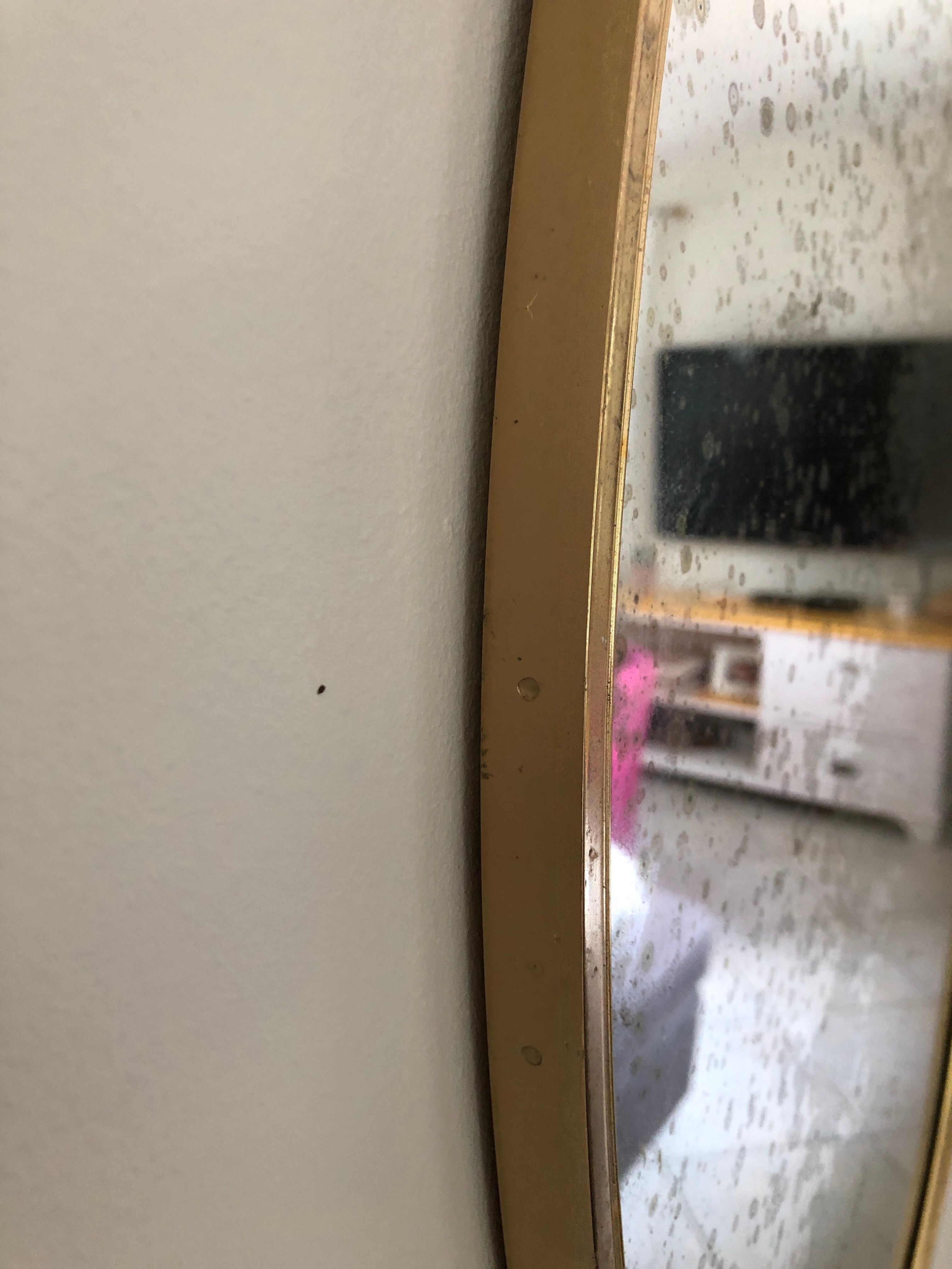 Oval and gold mirror  - 66x37cm
