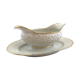 Gravy boat in white and golden porcelain Limoges flat Christmas feast