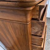 Commode Française Louis Philippe Milieu 19ème Siècle En Ronce De Noyer