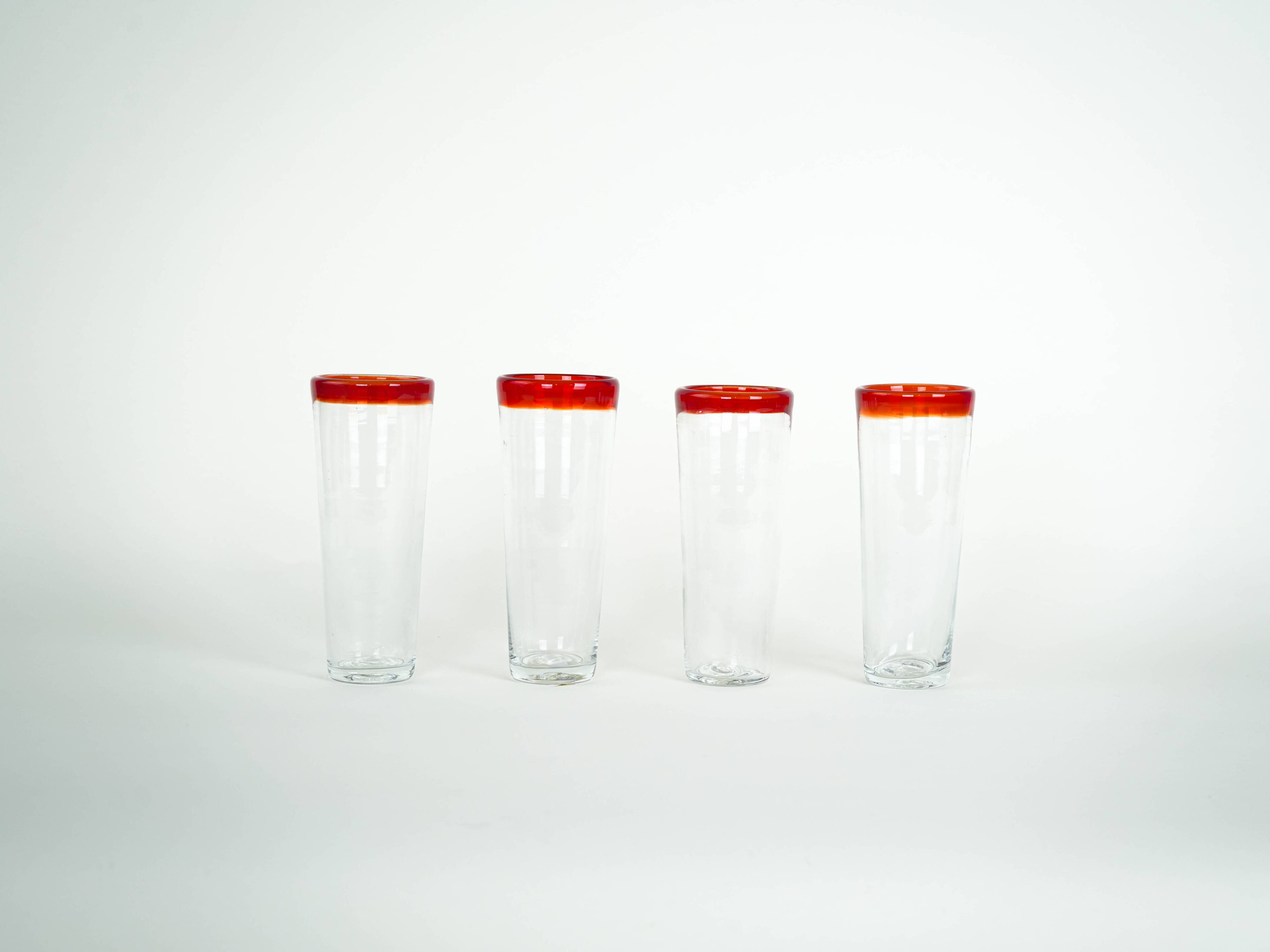 Set of four glasses, Italian design, 1970s, made in Italy