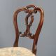 Set of 4 antique Louis-Philippe walnut chairs, upholstered seat, Italy, 19th century.