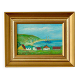 Original vintage landscape painting on panel – Hans Hansen