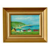 Original vintage landscape painting on panel – Hans Hansen