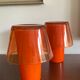 Paire de lampes de table orange Ikea Gavik design 90's