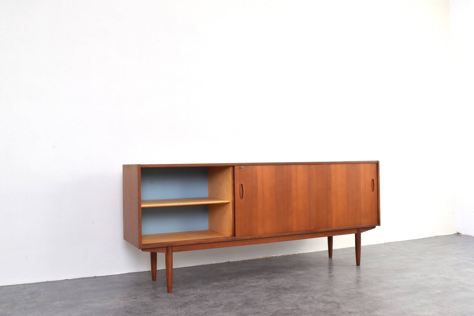 Mid-Century Teak Scandinavian Sideboard by Nils Jonsson for P.S. Heggen, 19