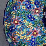 Beggar / servant in Longwy earthenware – floral decoration, 1950s