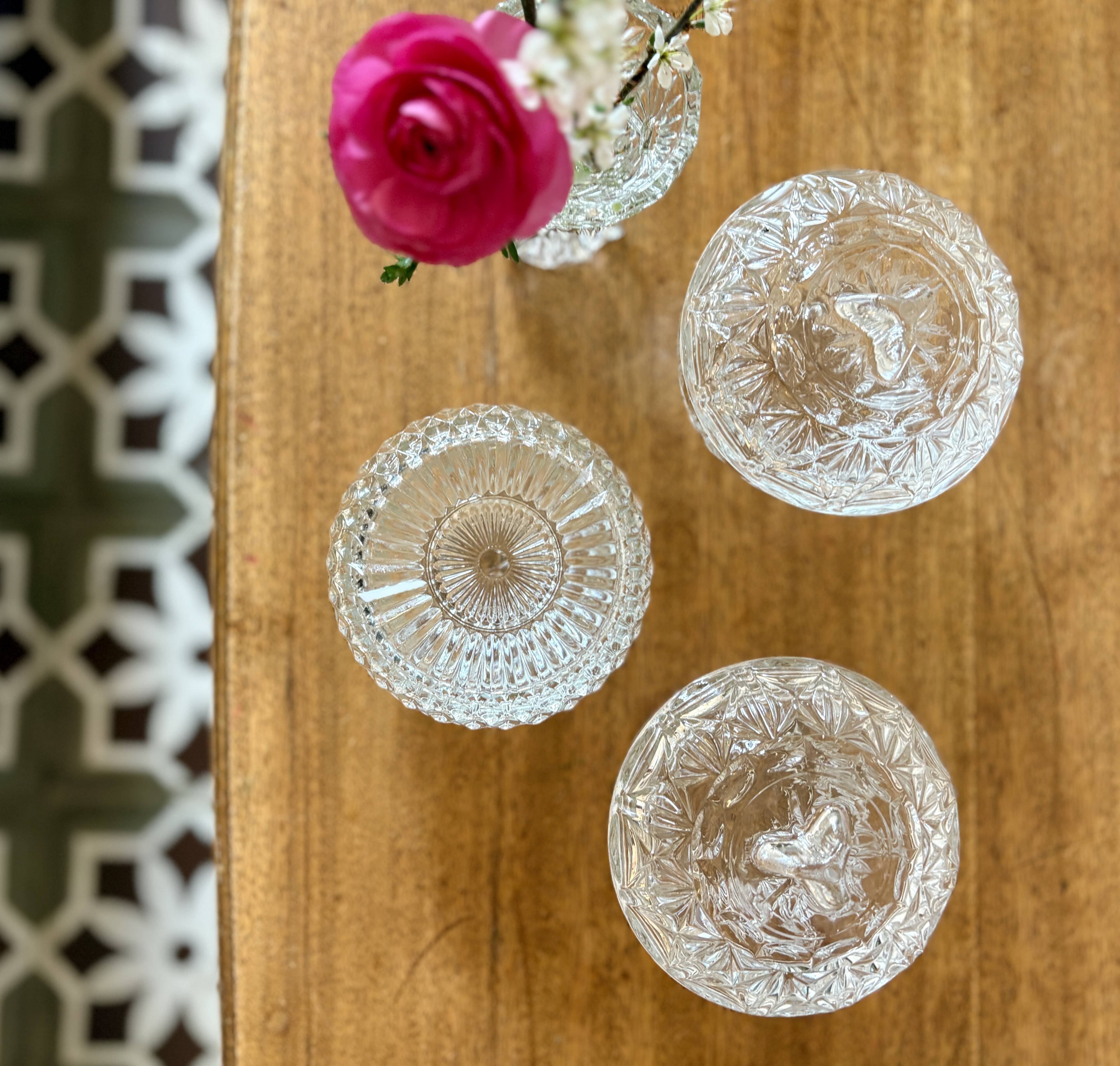 Set of 3 vintage glass candy jars