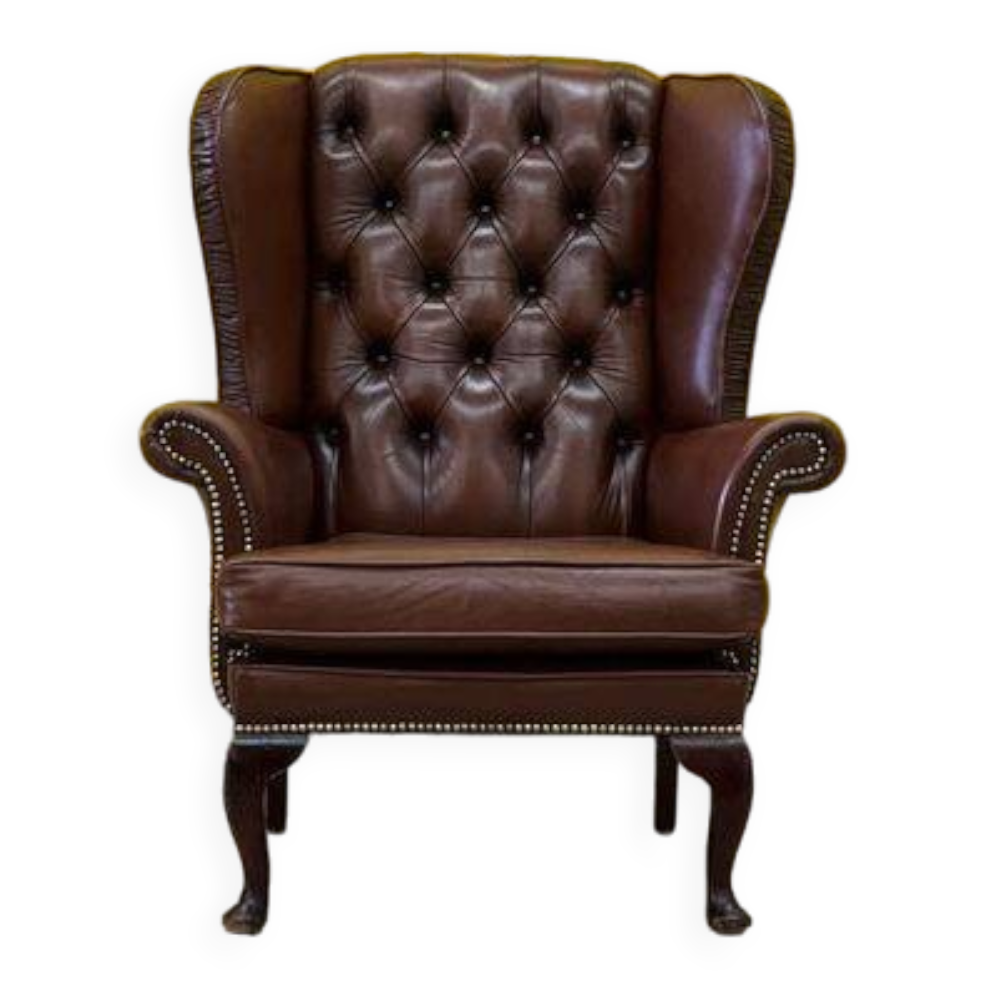 Fauteuil Chesterfield traditionnel anglais en cuir