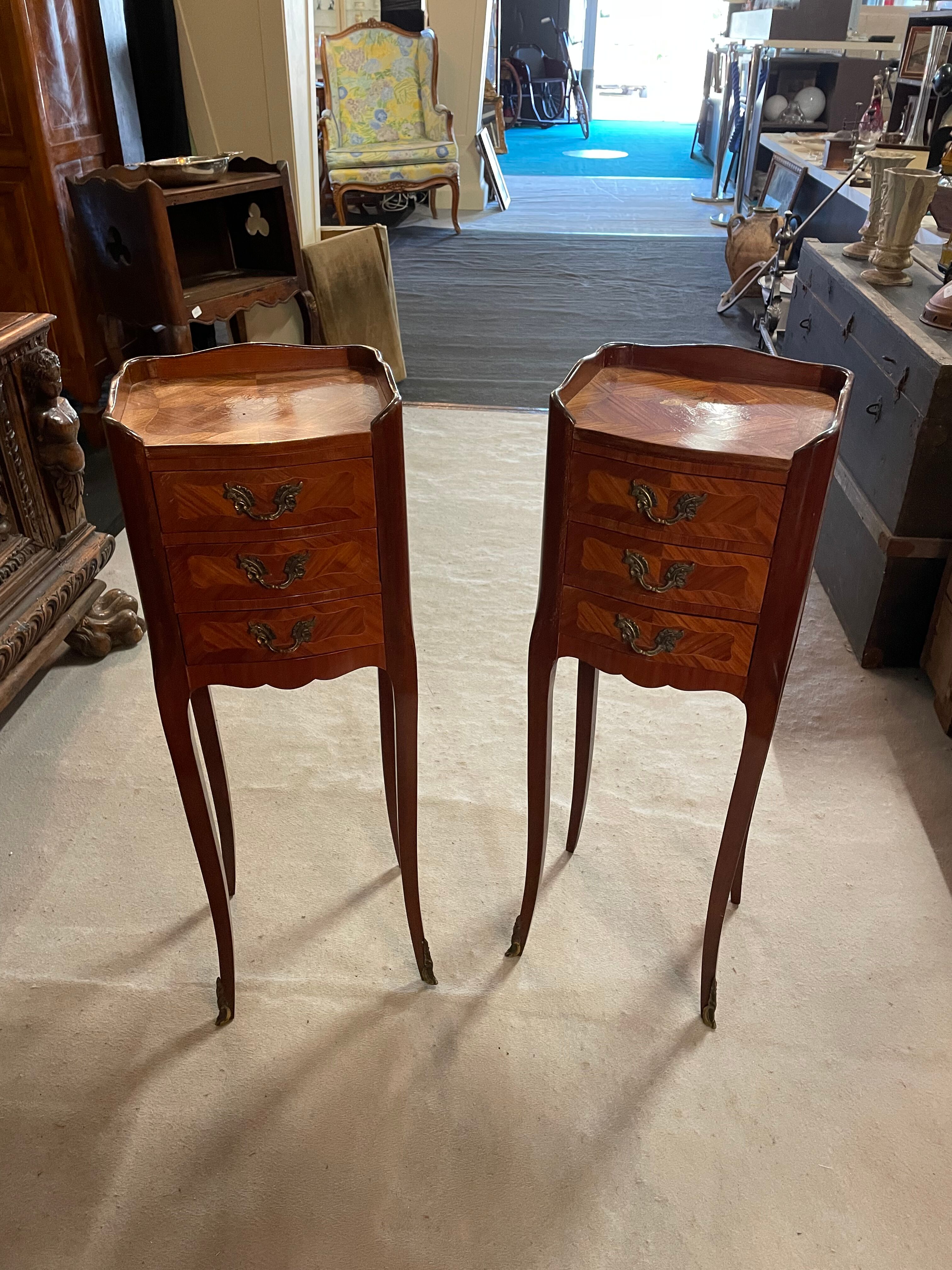 Pair of Louis XVI bedside in rosewood