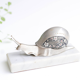 Boîte escargot en métal, socle en marbre, années 50