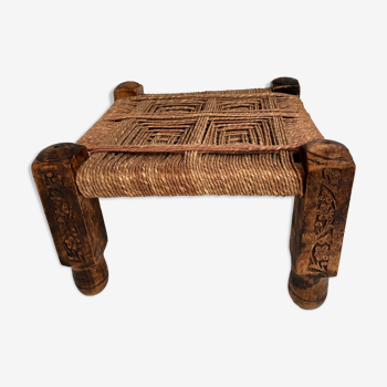 Woven wood stool 70s