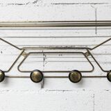 Vintage 1960s golden brass wall coat rack