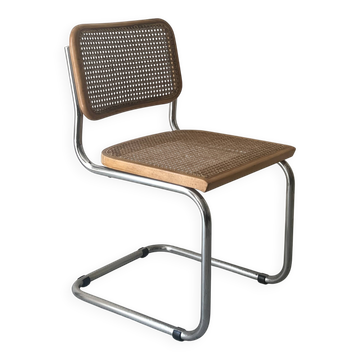 Chaise Cesca par Marcel Breuer en chrome et bois, 1970