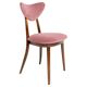 Chaise cœur en velours coton bordeaux violet milieu du siècle
