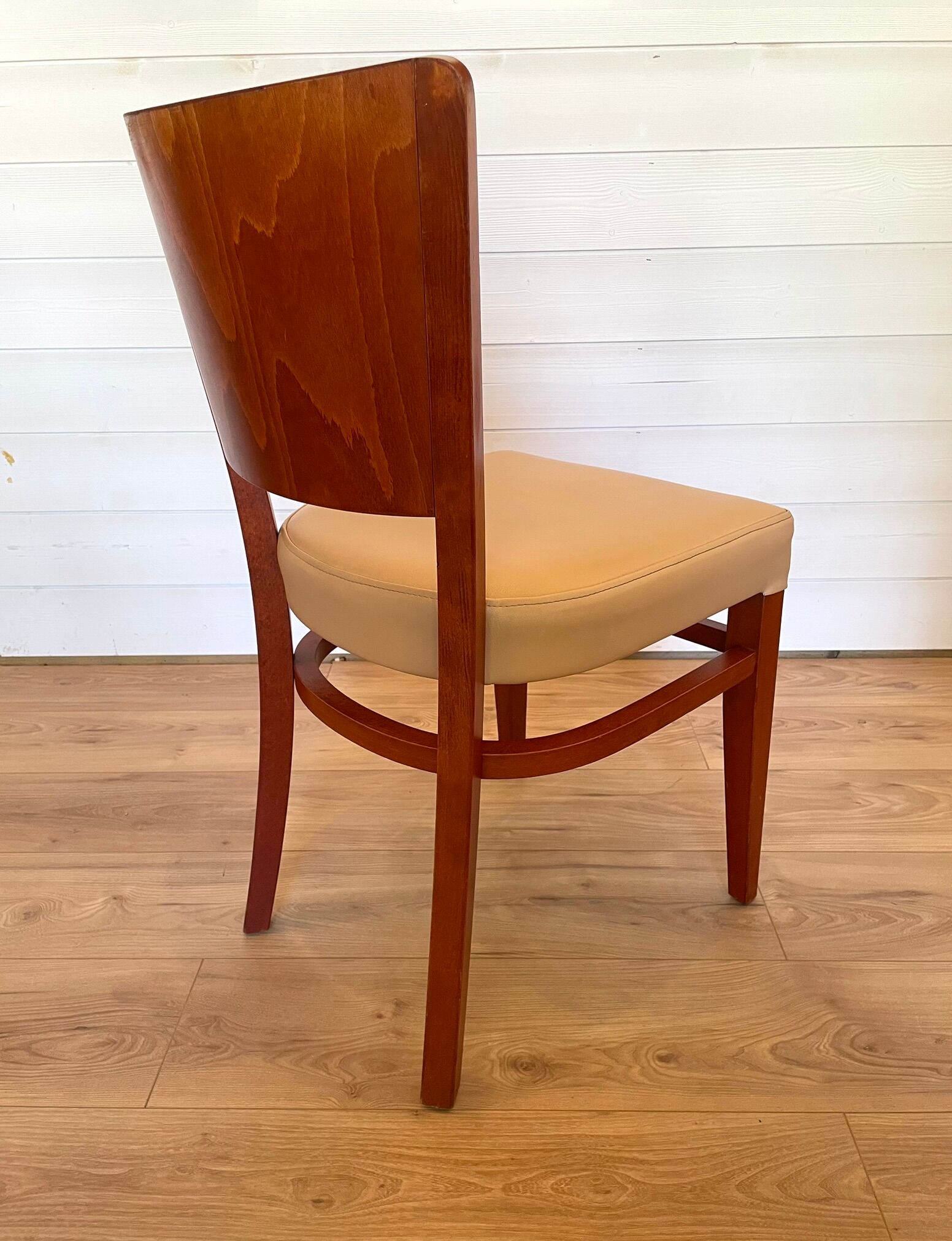 Set of 6 authentic Stella bistro chairs - Beech & Skai model