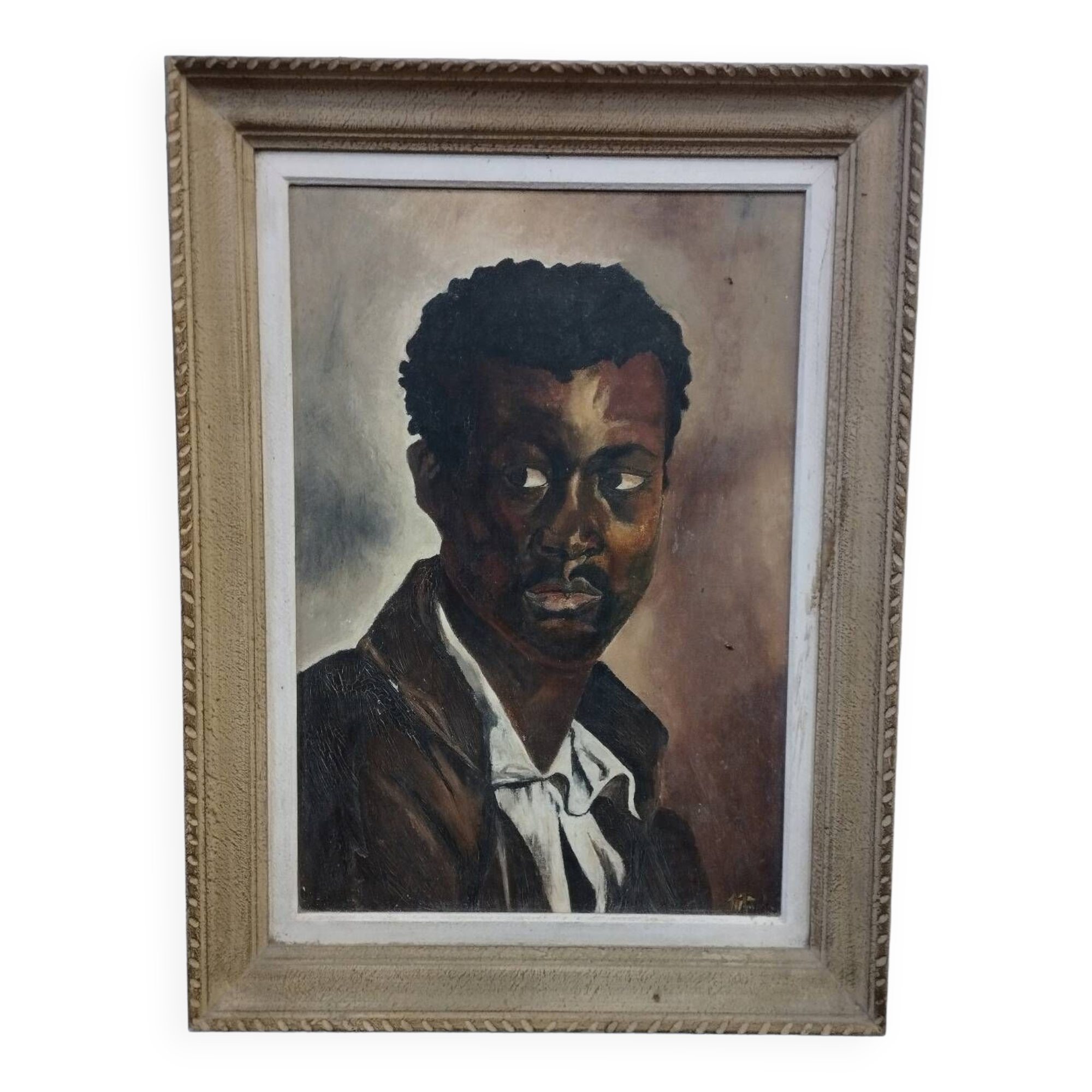 Painting portrait of man oil on canvas