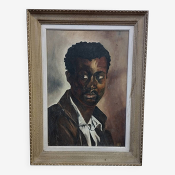 Painting portrait of man oil on canvas