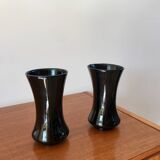 Pair of black opaline vases early 20th century