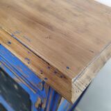 Vintage Jam Cupboard / Small Blue Workshop Cabinet