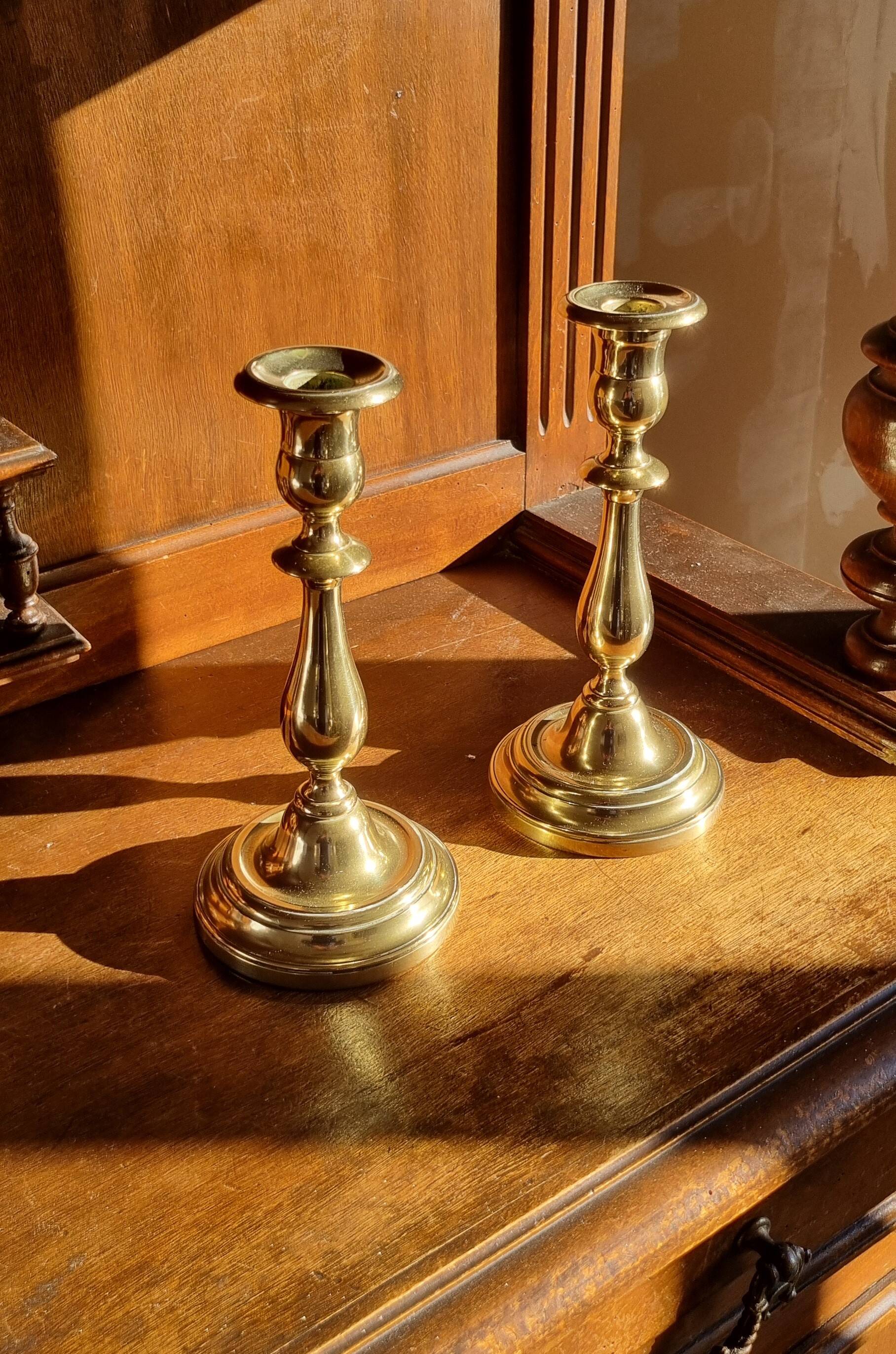 Pair of brass candlesticks