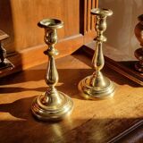 Pair of brass candlesticks