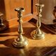 Paire de chandeliers laiton
