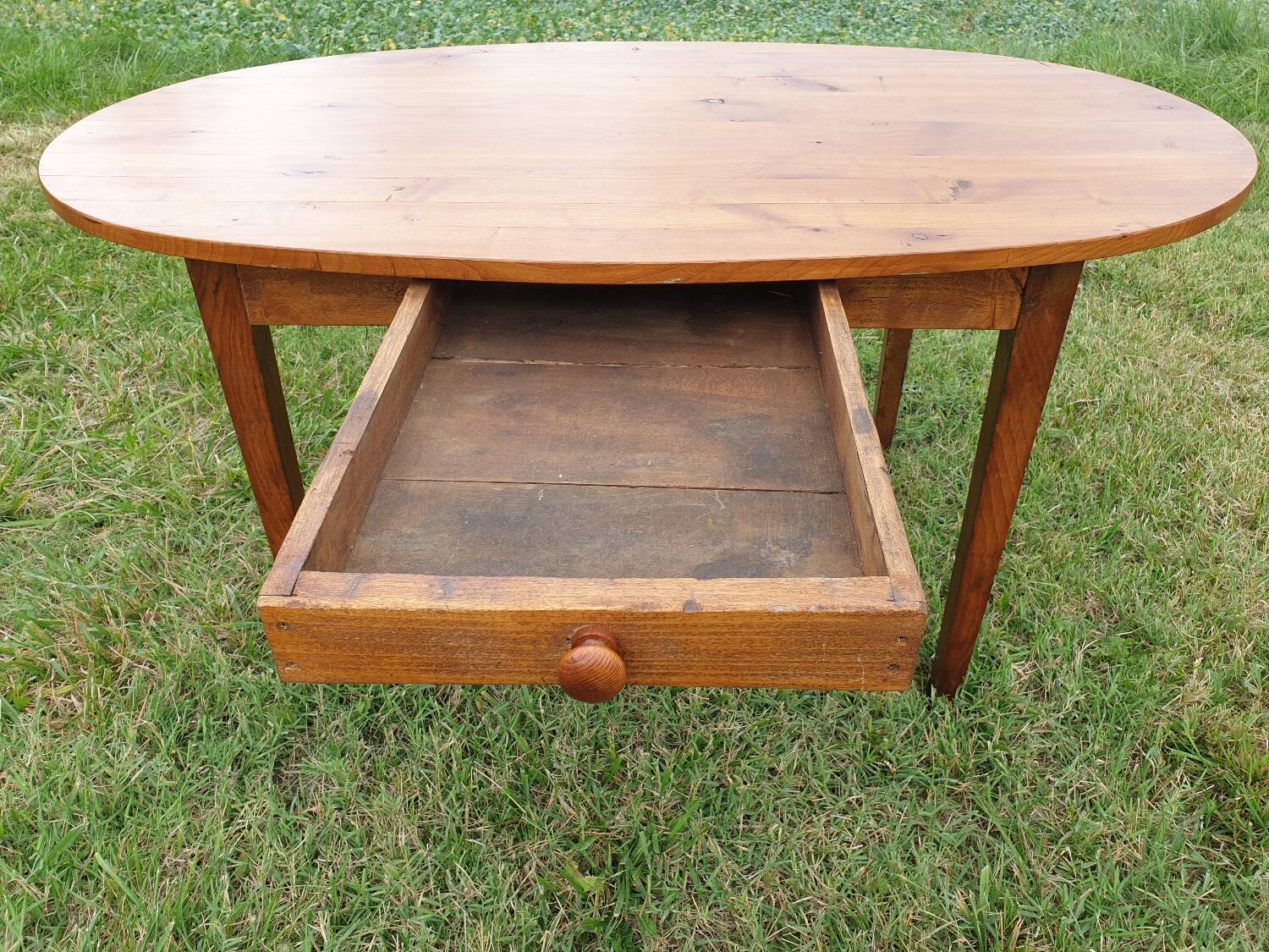 Oval cherry farmhouse table