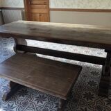 Farm table set / solid oak monastery