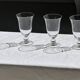 Set of 3 vintage stemmed glasses in clear glass H14 D10