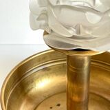 Vintage brass and glass candle holder