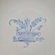Assiette ancienne Gien décor bleu – panier fleuri – 24 cm