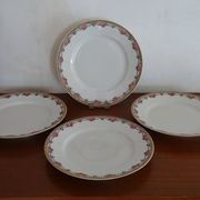 4 Limoges porcelain dinner plates Theodore Haviland Art Deco motifs Ø 24.cm