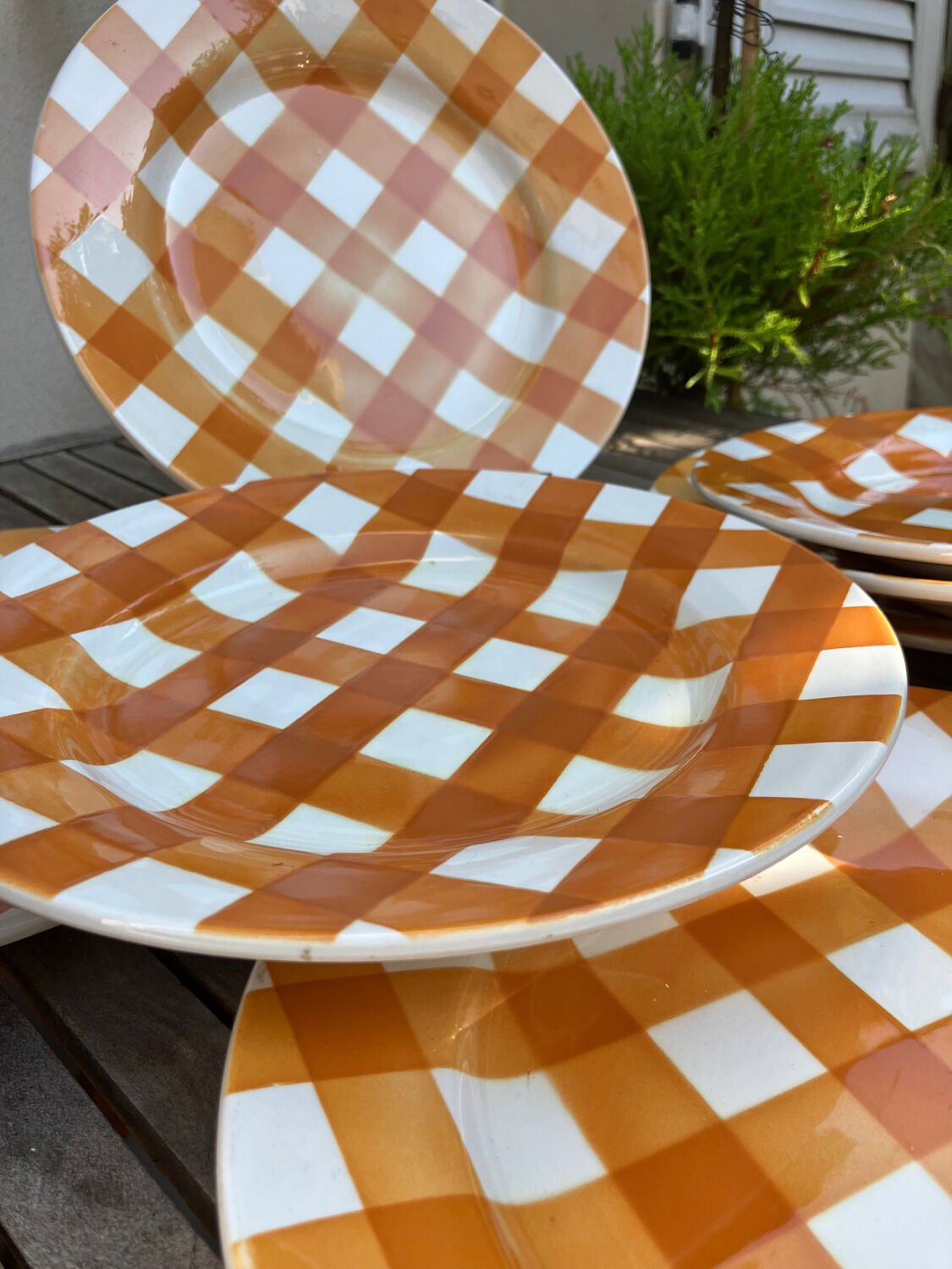 7 vintage dinner plates