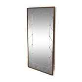 Miroir scandinave en teck et en métal, Suède, 1960, 122x62cm