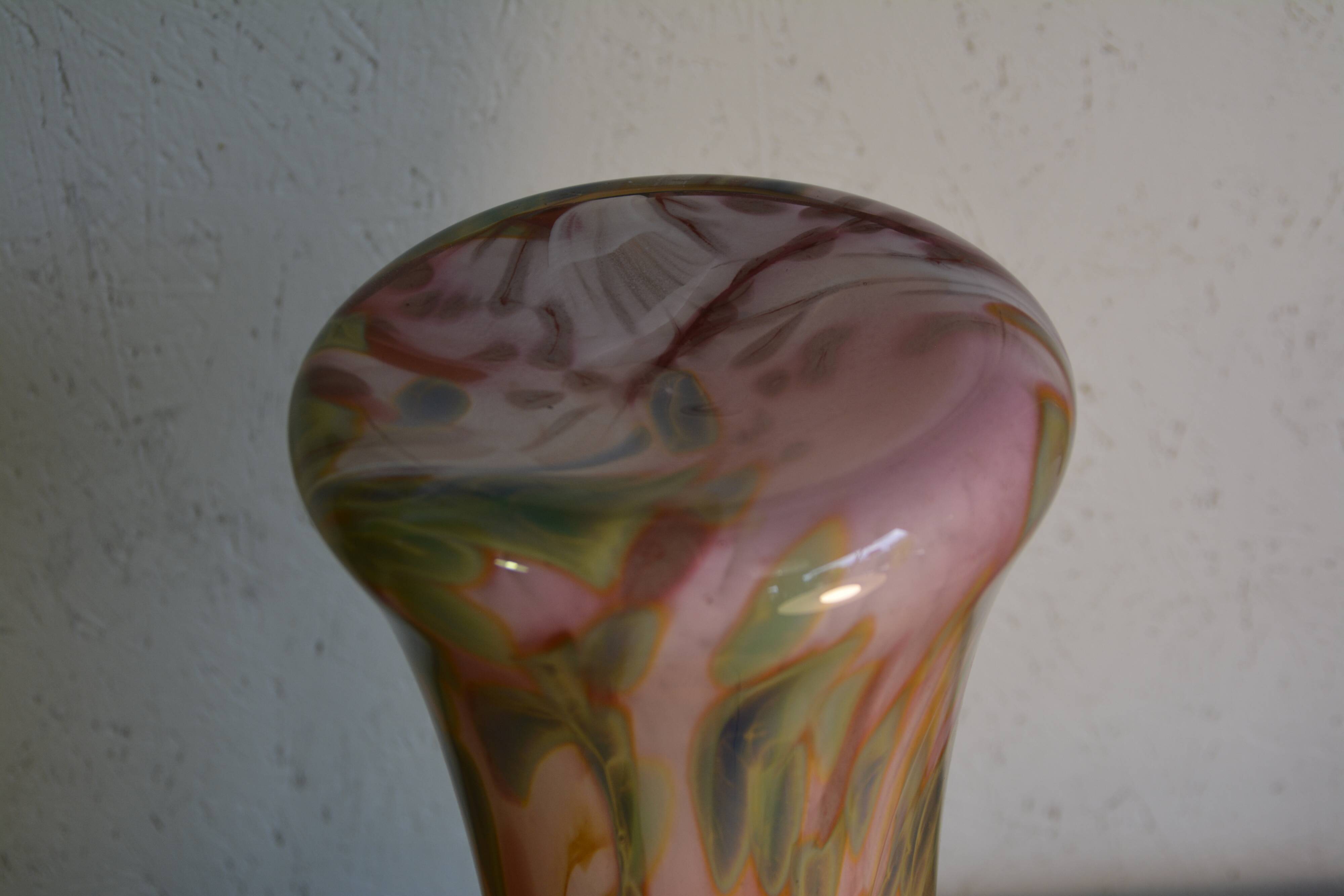 Pink and orange Murano vase