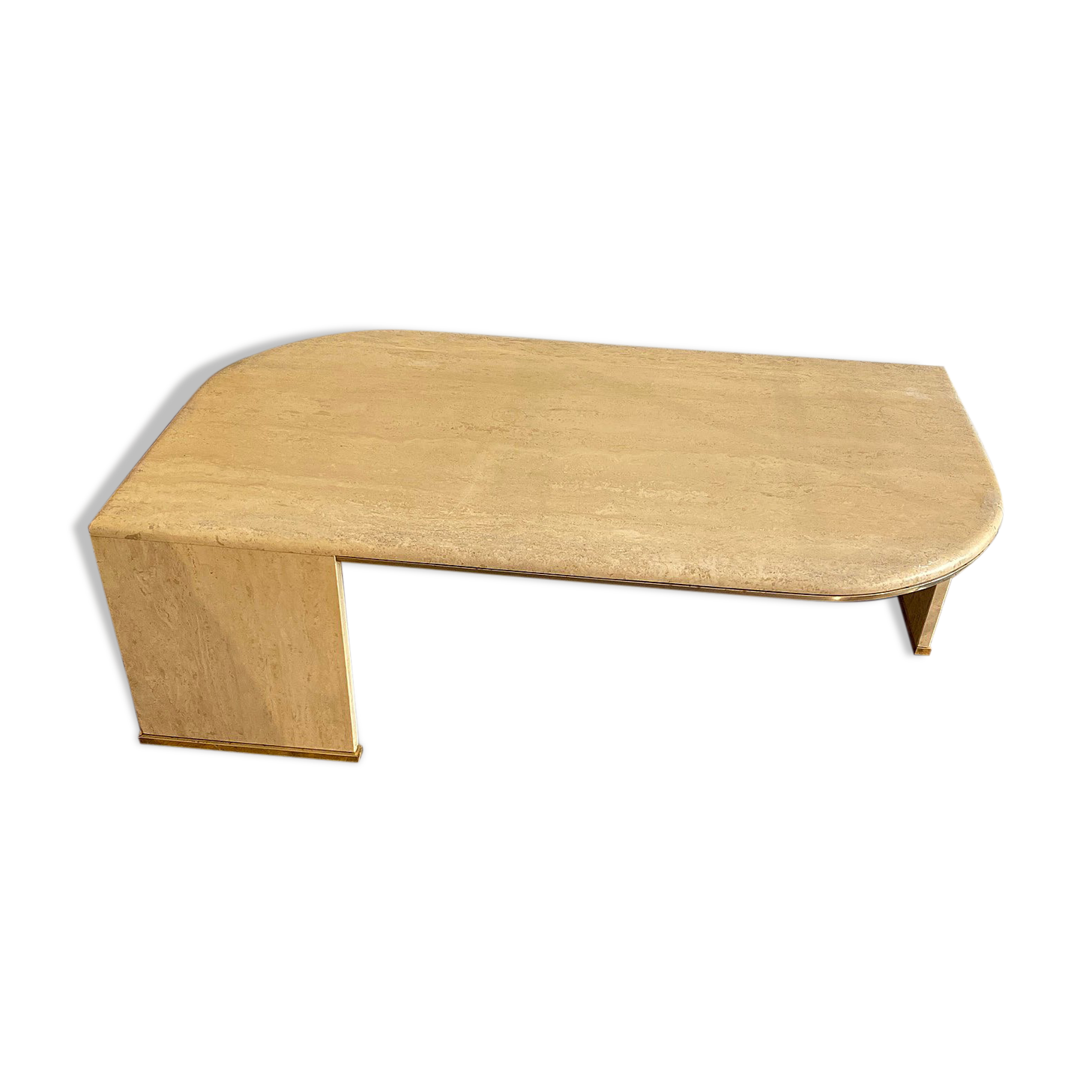 Italian Mid-Century Travertine Coffee Table