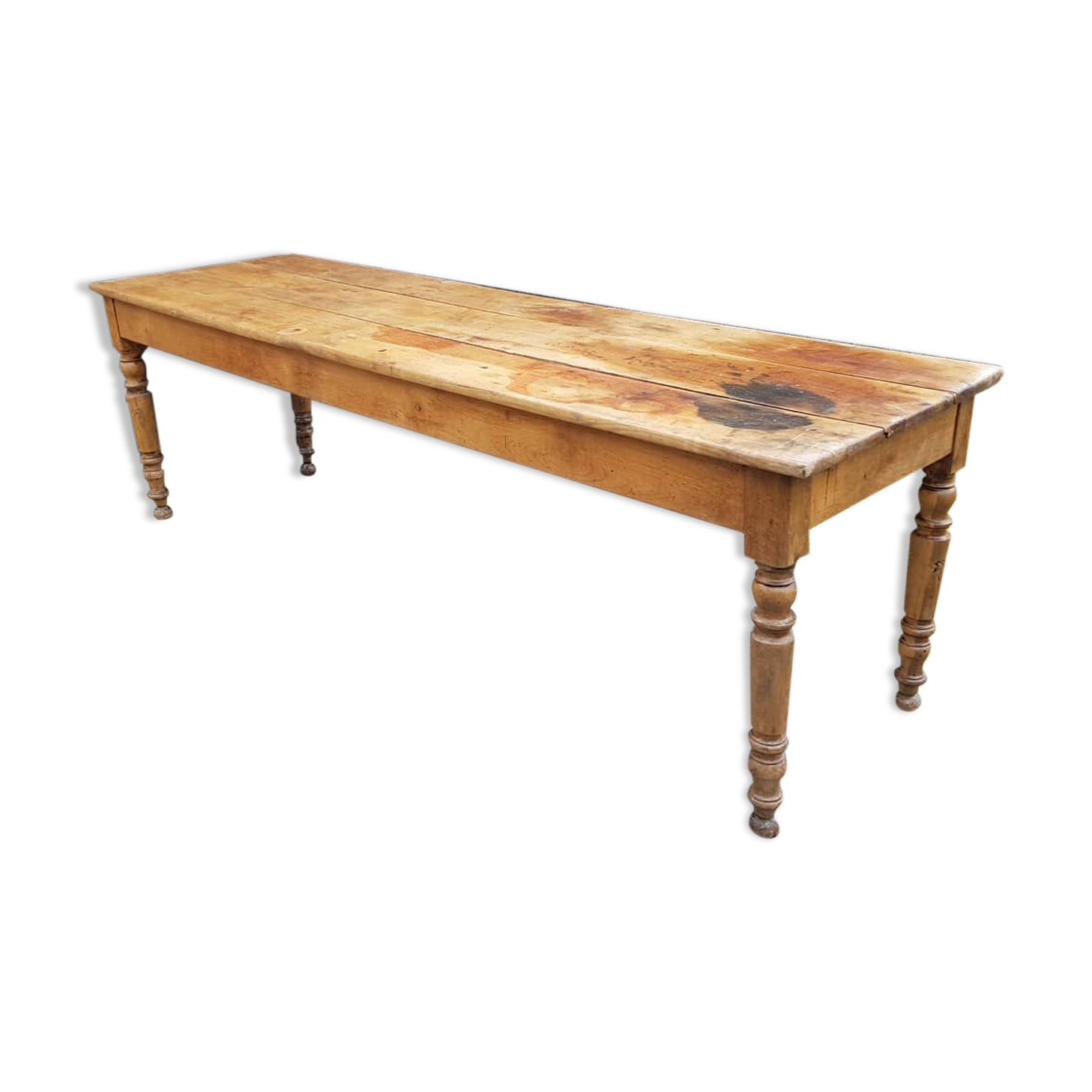Table de ferme en noyer massif