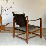 Safari armchair 1940 in brown leather