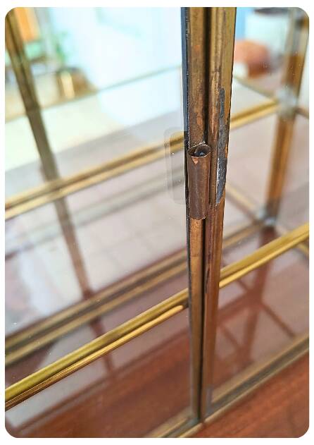 Vintage Mid Century Handmade Brass Wall Vitrine