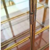 Vintage Mid Century Handmade Brass Wall Vitrine