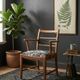 Vintage wooden armchair – Jungle chic fabric seat