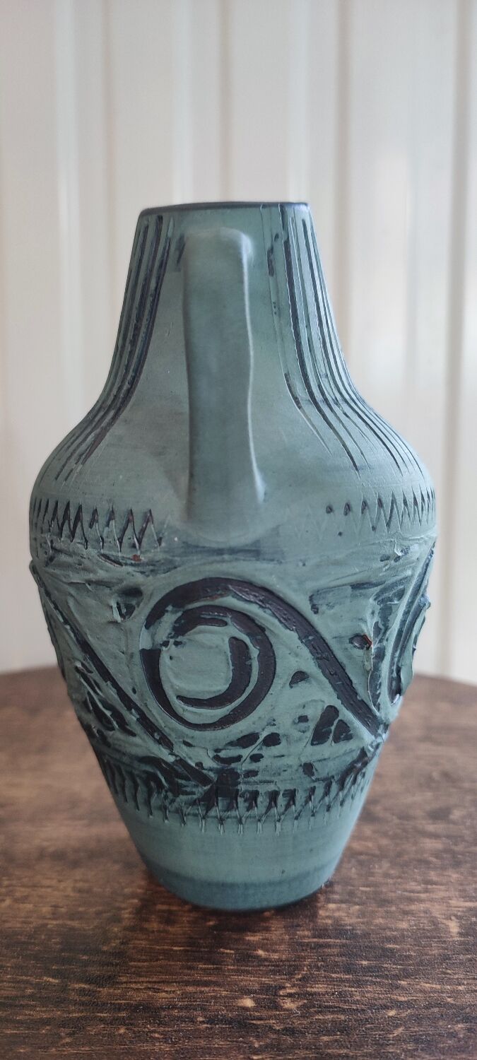 Vintage terracotta pitcher vase