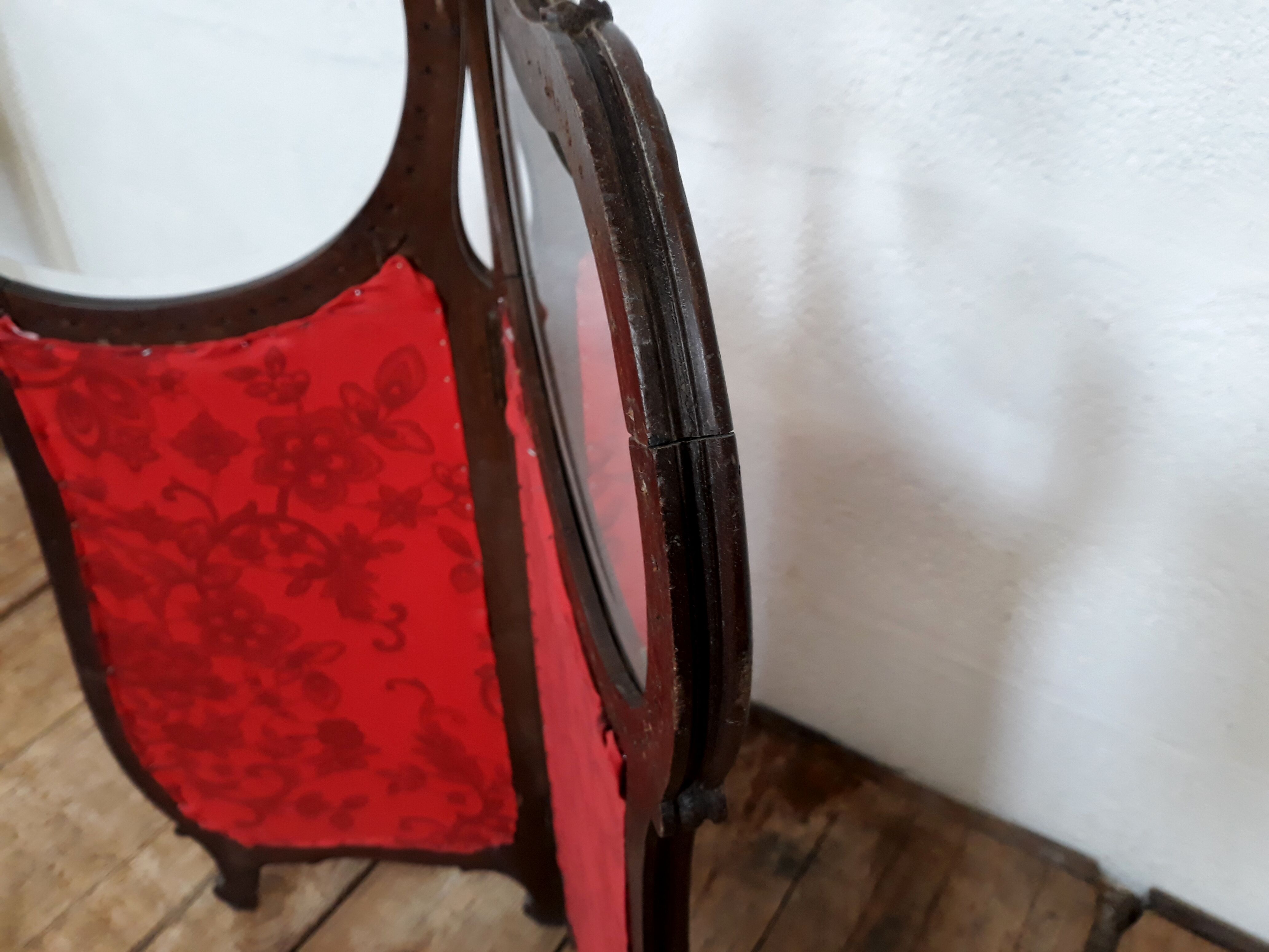 Screen carved wood glass beveled