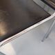 Set of 6 vintage Italian stackable chairs in chrome metal and skai.