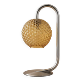 Lampe de table en chrome et verre ambré, attribuée à Rolf Krüger, années 1970