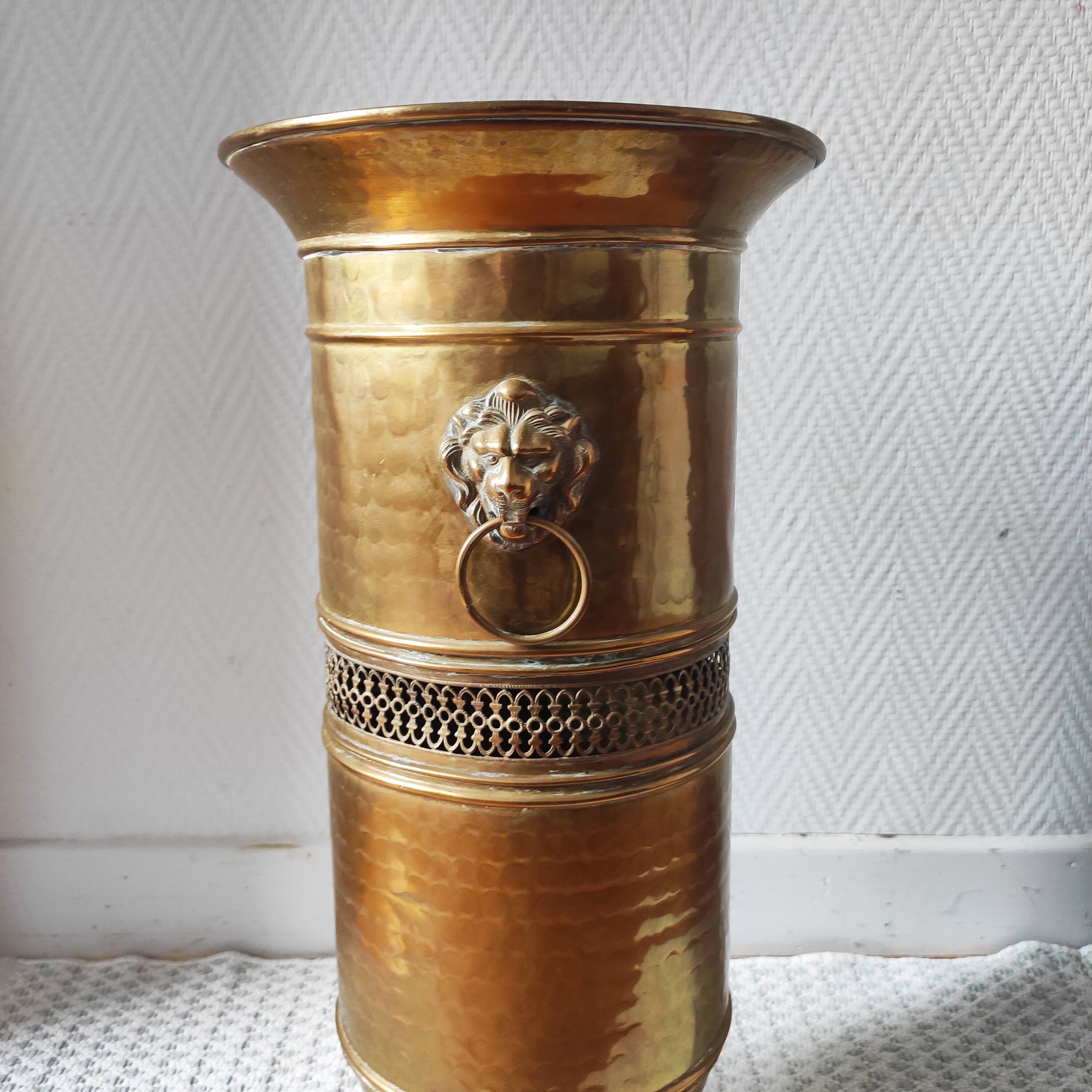 Vintage brass umbrella stand