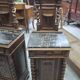Pair of small side tables or bedside tables from the Napoléon III period, in walnut.