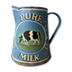 Old painted sheet metal jug or milk jug
