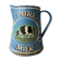Old painted sheet metal jug or milk jug