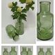 Deux vases verre moulé texturé vert années 70